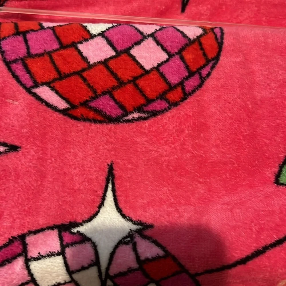 Juicy Couture Pink and Green Floral Towel